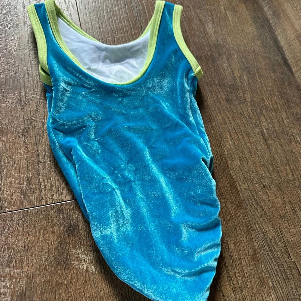 Girls Twirls by Patsy Aiken Designs Blue Dance Costume size 2 monogrammed G